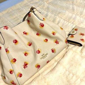 Flowered Coach purse and wallet